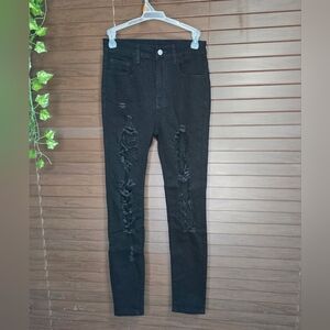 Shein Destroyed High-rise Skinny Black Women's Jeans Size 2 (XS)